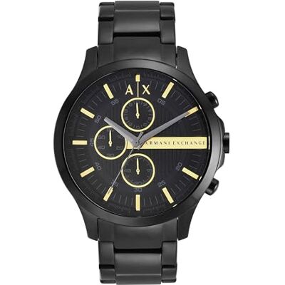 Giorgio Armani Watch for Men, Quarz-Chronographenwerk und 46mm Gehäusegröße mit Edelstahlarmband Giorgio Armani Watch for Men, Quarz-Chronographenwerk und 46mm Gehäusegröße mit Edelstahlarmband
