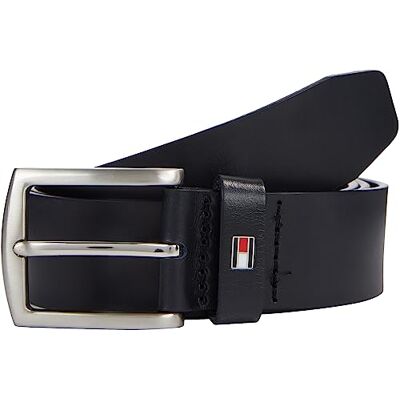 Tommy Hilfiger Herren Gürtel New Denton 3,5 cm Belt Ledergürtel, Blau (Midnight), 105 cm Tommy Hilfiger Herren Gürtel New Denton 3,5 cm Belt Ledergürtel, Blau (Midnight), 105 cm