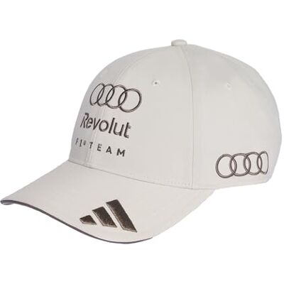 adidas Unisex Audi REVOLUT Formula ONE Team Baseball Cap, Chalk Pearl, L-XL adidas Unisex Audi REVOLUT Formula ONE Team Baseball Cap, Chalk Pearl, L-XL