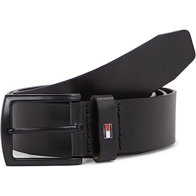 Tommy Hilfiger Herren Gürtel Denton Matte 3,5 cm Ledergürtel, Schwarz (Black), 100 cm Tommy Hilfiger Herren Gürtel Denton Matte 3,5 cm Ledergürtel, Schwarz (Black), 100 cm