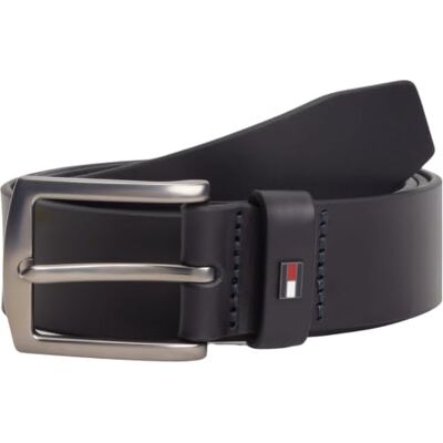 Tommy Hilfiger Herren Gürtel Denton 3,5 cm Ledergürtel, Blau (Space Blue), 110 cm Tommy Hilfiger Herren Gürtel Denton 3,5 cm Ledergürtel, Blau (Space Blue), 110 cm