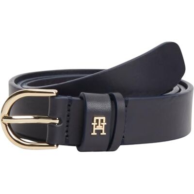Tommy Hilfiger Damen Gürtel Essential Effortless 2,5 cm Ledergürtel, Blau (Space Blue), 85 cm Tommy Hilfiger Damen Gürtel Essential Effortless 2,5 cm Ledergürtel, Blau (Space Blue), 85 cm