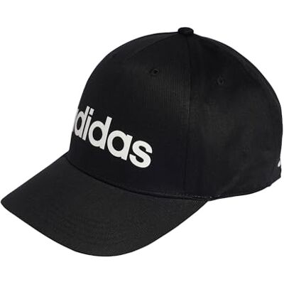 adidas Unisex Linear Baseball Hat, Black/White, M-L adidas Unisex Linear Baseball Hat, Black/White, M-L