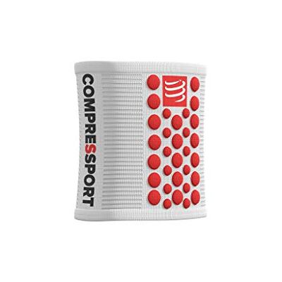 COMPRESSPORT Herren Schweissbaender Sweatband, Weiss/Rot, One Size, CS4WSTV200RD COMPRESSPORT Herren Schweissbaender Sweatband, Weiss/Rot, One Size, CS4WSTV200RD