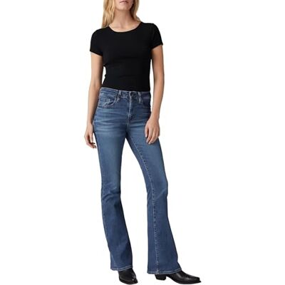 Levi's Damen 726 High Rise Flare Jeans, Blue Wave Mid, 28W / 34L Levi's Damen 726 High Rise Flare Jeans, Blue Wave Mid, 28W / 34L