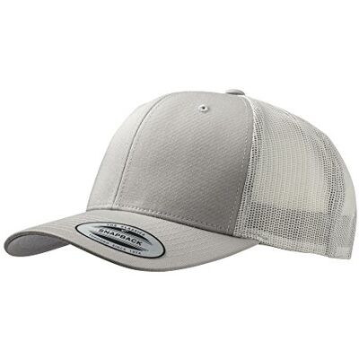 Flexfit Unisex Retro Trucker Cap, Klassische Trucker Cap mit Mesh-Rückseite, one Size, Silver Flexfit Unisex Retro Trucker Cap, Klassische Trucker Cap mit Mesh-Rückseite, one Size, Silver