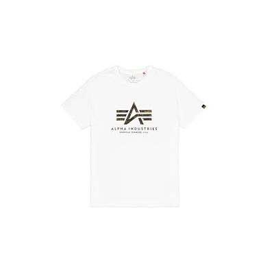 Alpha Herren Basic BL Effect Print T-Shirt, White, L Alpha Herren Basic BL Effect Print T-Shirt, White, L