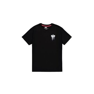 Alpha Herren Spray Print T-Shirt, Black/White, M Alpha Herren Spray Print T-Shirt, Black/White, M