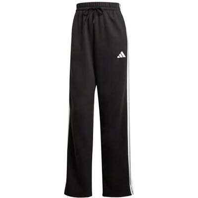 adidas Damen Essentials 3-Stripes Open Hem Fleece Pants, Black/White, XXS adidas Damen Essentials 3-Stripes Open Hem Fleece Pants, Black/White, XXS