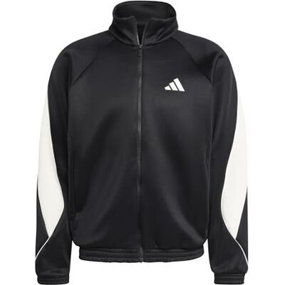 adidas Herren Stadium Tracktop Sweatshirt, Black/Off White, XXL adidas Herren Stadium Tracktop Sweatshirt, Black/Off White, XXL