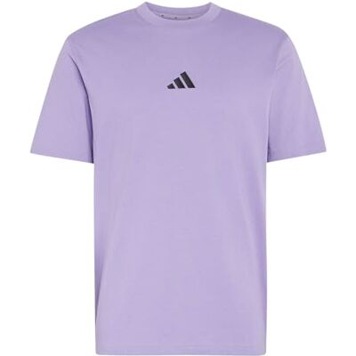 adidas Herren Essentials Small Logo Single Jersey Shirt, Magic Lilac/Black, S adidas Herren Essentials Small Logo Single Jersey Shirt, Magic Lilac/Black, S