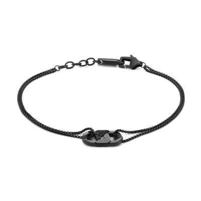 Giorgio Armani Herrenarmband aus Edelstahl oder Perlen mit Karabinerverschluss Giorgio Armani Herrenarmband aus Edelstahl oder Perlen mit Karabinerverschluss
