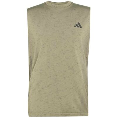 adidas Herren Workout Essentials Seamless Sleeveless T Shirt, Olive strata Mel., M adidas Herren Workout Essentials Seamless Sleeveless T Shirt, Olive strata Mel., M