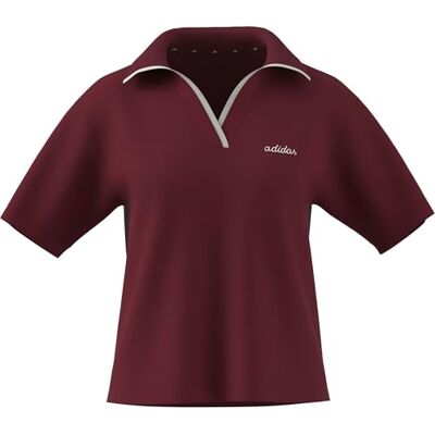 adidas Women's Seasonal Essentials Colorpop Polo with Embroidered Graphic, Active Maroon/Off White, XXS adidas Women's Seasonal Essentials Colorpop Polo with Embroidered Graphic, Active Maroon/Off White, XXS