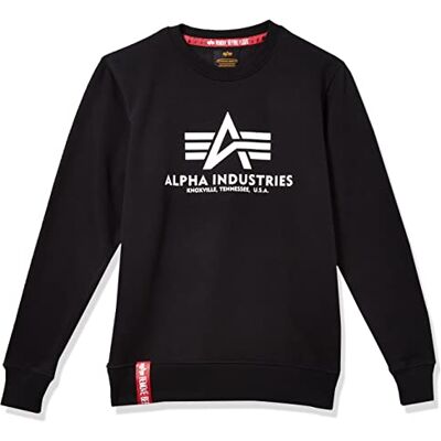 Alpha Herren Basic Pullover Sweatshirt, Schwarz, XXL Alpha Herren Basic Pullover Sweatshirt, Schwarz, XXL