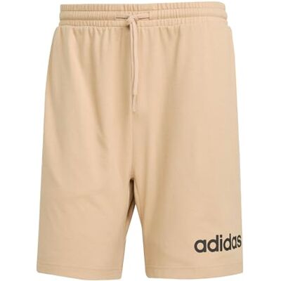 adidas Herren Essentials LINEAR Single Jersey Short, warm Sandstone/Black, XS adidas Herren Essentials LINEAR Single Jersey Short, warm Sandstone/Black, XS