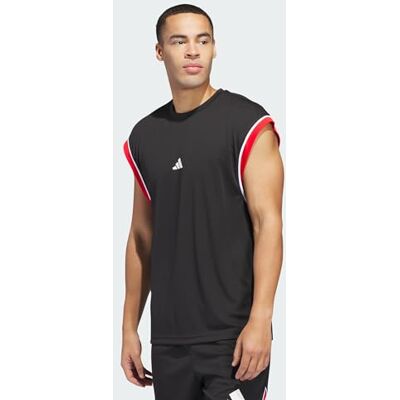 adidas Herren Basketball All World Sleeveless Tank Shirt, Black/red, XL adidas Herren Basketball All World Sleeveless Tank Shirt, Black/red, XL