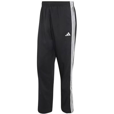 adidas Herren Essentials 3-Stripes Stanford Lite Woven Tapered Open Hem Pants, Black/White, XXL adidas Herren Essentials 3-Stripes Stanford Lite Woven Tapered Open Hem Pants, Black/White, XXL