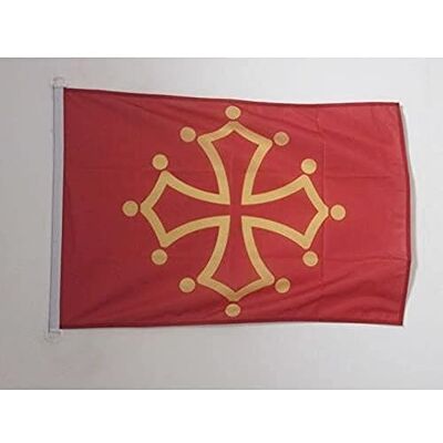 AZ FLAG - Midi-Pyrénées Occitanie 45x30 cm - 150D poliészter - szegélyek varrva - Zászló AZ FLAG - Midi-Pyrénées Occitanie 45x30 cm - 150D poliészter - szegélyek varrva - Zászló