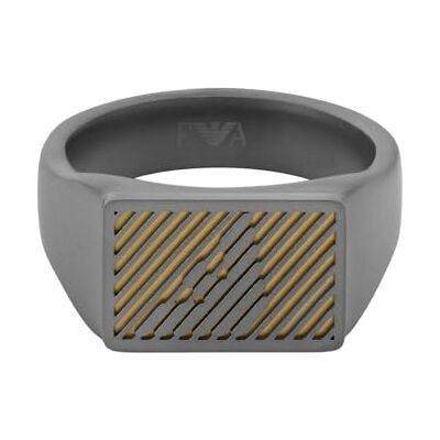 Giorgio Armani Herren-Edelstahl-Signet-Ringe Giorgio Armani Herren-Edelstahl-Signet-Ringe