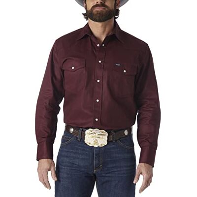 WRANGLER Men's Authentic Cowboy Cut Work Western Long-Sleeve Firm Finish Shirt WRANGLER Men's Authentic Cowboy Cut Work Western Long-Sleeve Firm Finish Shirt