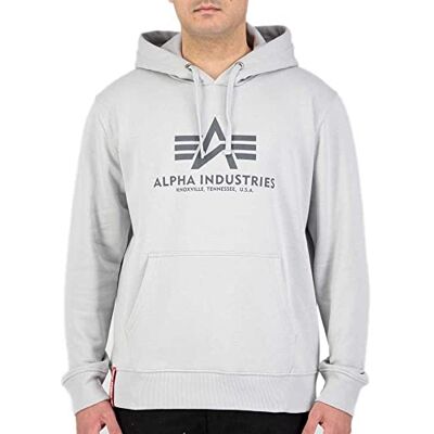 Alpha Basic Hoody Kapuzensweat für Herren Pastel Grey Alpha Basic Hoody Kapuzensweat für Herren Pastel Grey