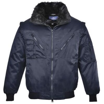 Portwest PJ10 Pilotenjacke Polyester Winter Strickbündchen An Ärmel Langarm Marine, 2XL, UPF 50+, EN 342, Taschen mit Reissverschluss, Strickbund Am Saum, 31 Taschen, Wasserdicht, Normalgröße Portwest PJ10 Pilotenjacke Polyester Winter Strickbündchen An Ärmel Langarm Marine, 2XL, UPF 50+, EN 342, Taschen mit Reissverschluss, Strickbund Am Saum, 31 Taschen, Wasserdicht, Normalgröße