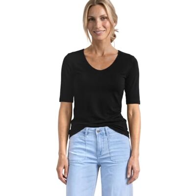 Street One Damen Basic T-Shirt mit blickdichter Front Street One Damen Basic T-Shirt mit blickdichter Front