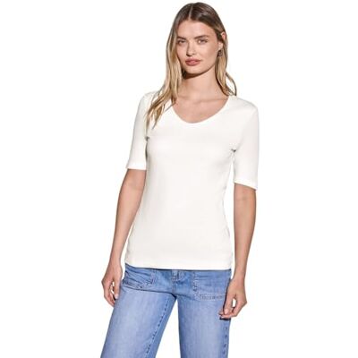 Street One Damen Basic T-Shirt mit blickdichter Front Street One Damen Basic T-Shirt mit blickdichter Front