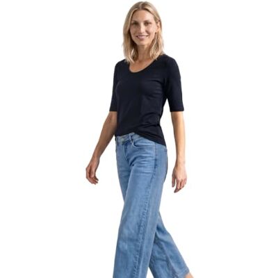 Street One Damen Basic T-Shirt mit blickdichter Front Street One Damen Basic T-Shirt mit blickdichter Front