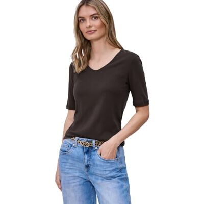 Street One Damen Basic T-Shirt mit blickdichter Front Street One Damen Basic T-Shirt mit blickdichter Front