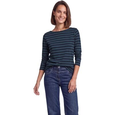 Cecil Damen 3232332 Langarm Shirt mit Boat Neck und Streifen (1er Pack) Cecil Damen 3232332 Langarm Shirt mit Boat Neck und Streifen (1er Pack)
