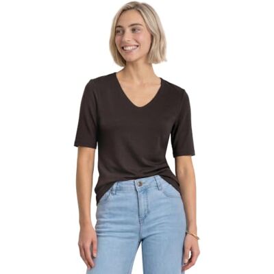 Street One Damen Basic T-Shirt mit blickdichter Front Street One Damen Basic T-Shirt mit blickdichter Front