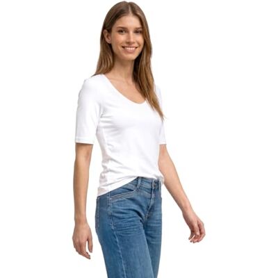 Street One Damen Basic T-Shirt mit blickdichter Front Street One Damen Basic T-Shirt mit blickdichter Front