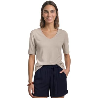Street One Damen Basic T-Shirt mit blickdichter Front Street One Damen Basic T-Shirt mit blickdichter Front