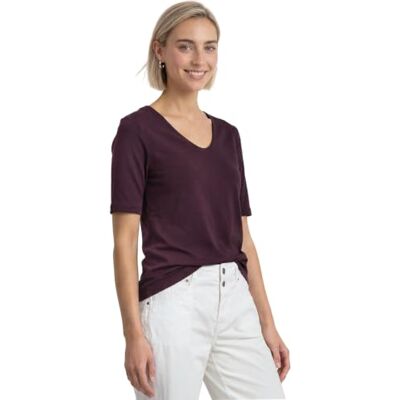 Street One Damen Basic T-Shirt mit blickdichter Front Street One Damen Basic T-Shirt mit blickdichter Front