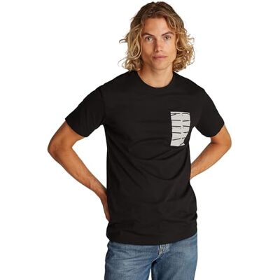 Calvin Herren T-Shirt Kurzarm Serif Box Graphic Tee aus Baumwolle, Schwarz (Ck Black), XS Calvin Herren T-Shirt Kurzarm Serif Box Graphic Tee aus Baumwolle, Schwarz (Ck Black), XS