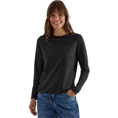 Cecil Damen Langarm Shirt mit Boat Neck und Streifen Cecil Damen Langarm Shirt mit Boat Neck und Streifen