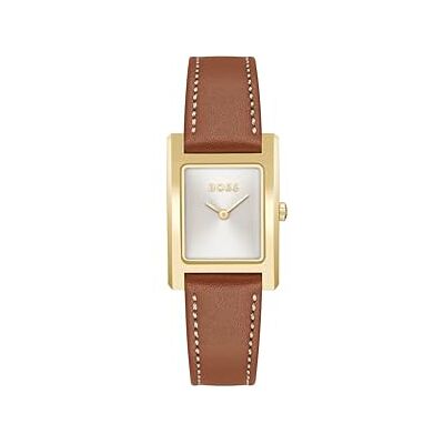 Boss Zwei-Zeiger-Quarzwerk-Uhr für Damen Kollektion Lucy mit Braunes Lederarmband 1502741 Boss Zwei-Zeiger-Quarzwerk-Uhr für Damen Kollektion Lucy mit Braunes Lederarmband 1502741