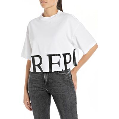 Replay Damen T-Shirt Kurzarm aus Baumwolle Replay Damen T-Shirt Kurzarm aus Baumwolle