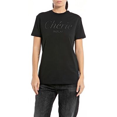 Replay Damen T-Shirt Kurzarm aus Baumwolle mit Print Replay Damen T-Shirt Kurzarm aus Baumwolle mit Print