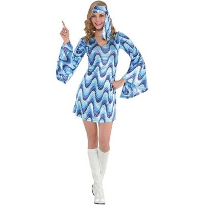 amscan Kostüm Disco Lady für Damen Faschingskostüm für Karneval, Halloween & Kostümparty Karneval-Kostüm für Erwachsene Größe M/L, Blau/Weiß amscan Kostüm Disco Lady für Damen Faschingskostüm für Karneval, Halloween & Kostümparty Karneval-Kostüm für Erwachsene Größe M/L, Blau/Weiß