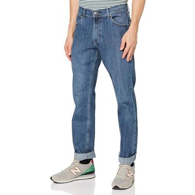 WRANGLER Herren Jeans Regular Mid Waist Regular Fit Blau Schwarz W30-W44 WRANGLER Herren Jeans Regular Mid Waist Regular Fit Blau Schwarz W30-W44