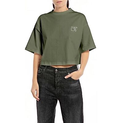 Replay Damen T-Shirt Kurzarm aus Baumwolle Replay Damen T-Shirt Kurzarm aus Baumwolle