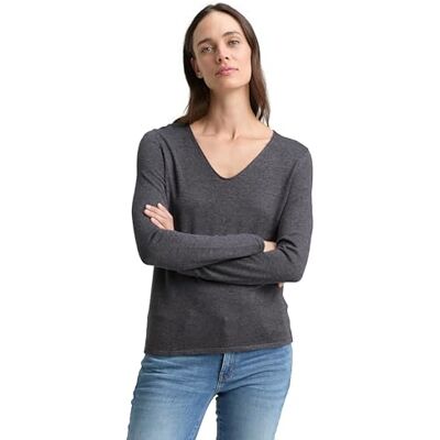 TOM TAILOR Damen 1012976 Basic Strickpullover mit V-Ausschnitt (1er Pack) TOM TAILOR Damen 1012976 Basic Strickpullover mit V-Ausschnitt (1er Pack)