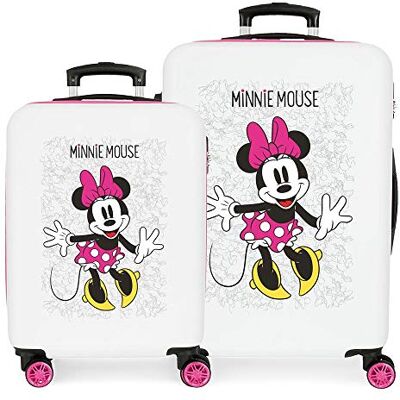 Disney Minnie Enjoy the Day Kofferset Weiß 55/68 cms Hartschalen ABS Kombinationsschloss 104L 4 Doppelräder Handgepäck Disney Minnie Enjoy the Day Kofferset Weiß 55/68 cms Hartschalen ABS Kombinationsschloss 104L 4 Doppelräder Handgepäck