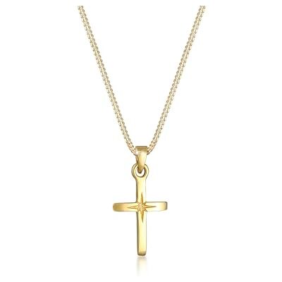 Elli Halskette Damen Kreuz Anhänger Sterngravur Glaube in 925 Sterling Silber Elli Halskette Damen Kreuz Anhänger Sterngravur Glaube in 925 Sterling Silber