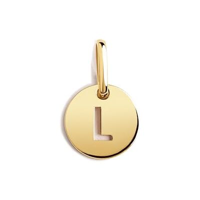SINGULARU Mini Medallion Letter. Sterlingsilber mit 18 Kt Vergoldung. Schmuck für Damen. Buchstabe L. SINGULARU Mini Medallion Letter. Sterlingsilber mit 18 Kt Vergoldung. Schmuck für Damen. Buchstabe L.