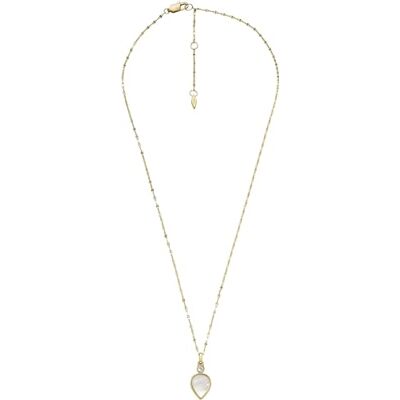 Fossil Halskette Für Frauen , Länge: 420mm+50mm, Breite: 18.6mm, Höhe: 9.8mm Gold Perlmutt, Edelstahl Halskette, JF04248710 Fossil Halskette Für Frauen , Länge: 420mm+50mm, Breite: 18.6mm, Höhe: 9.8mm Gold Perlmutt, Edelstahl Halskette, JF04248710