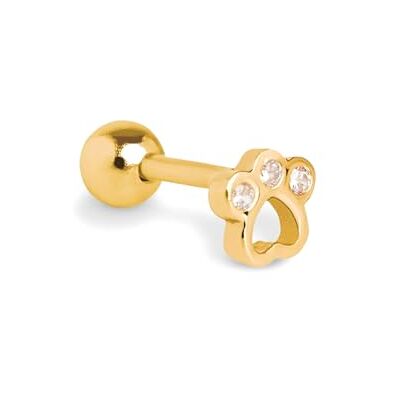 SINGULARU Einzelner Ohrring Mini Pfote. Sterlingsilber mit 18 kt Goldbeschichtung. Schmuck für Damen SINGULARU Einzelner Ohrring Mini Pfote. Sterlingsilber mit 18 kt Goldbeschichtung. Schmuck für Damen